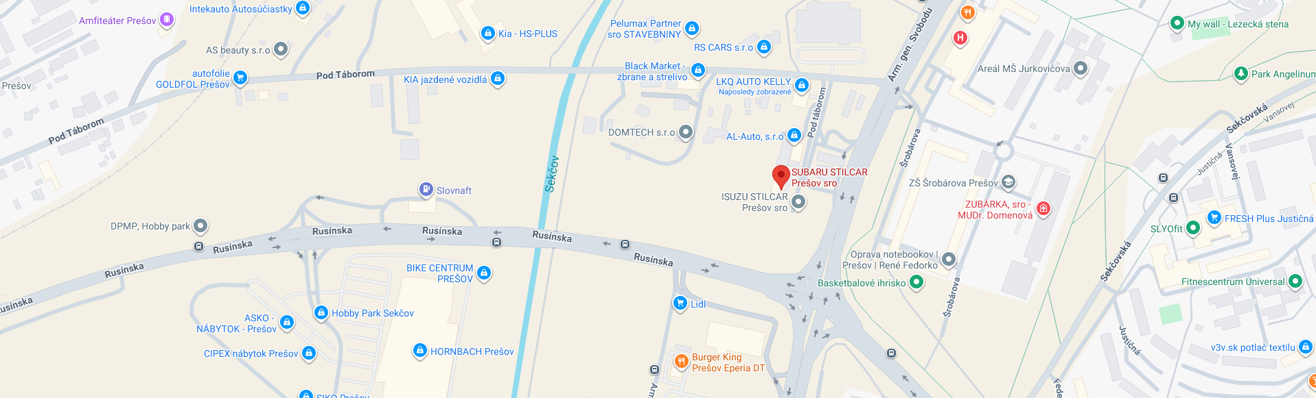 Mapa STILCAR Prešov